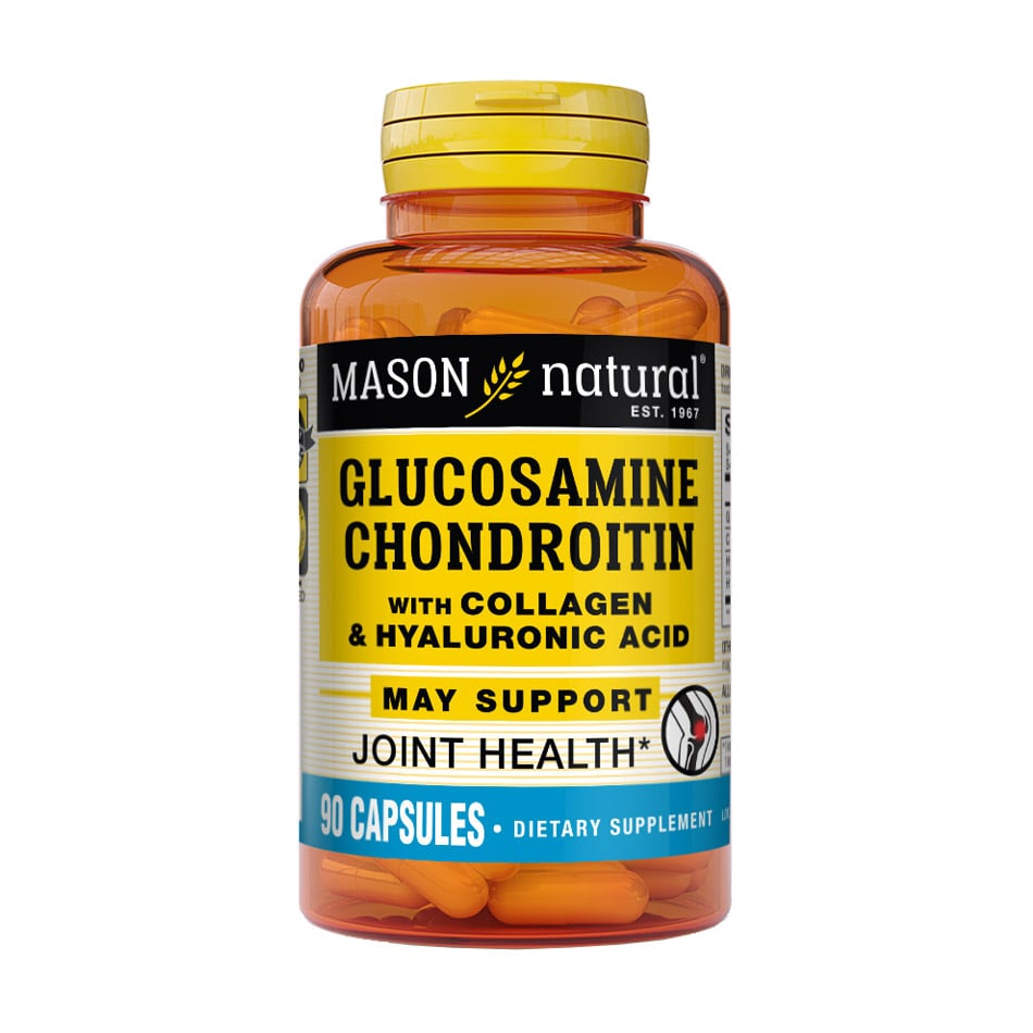 Глюкозамін, хондроїтин Mason Natural Glucosamine Chondroitin With Collagen &amp; Hyaluronic Acid, 90 капсул